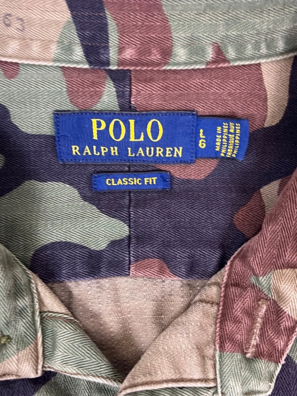 Polo Ralph Lauren Shirt Camo Classic Fit Military Army Style